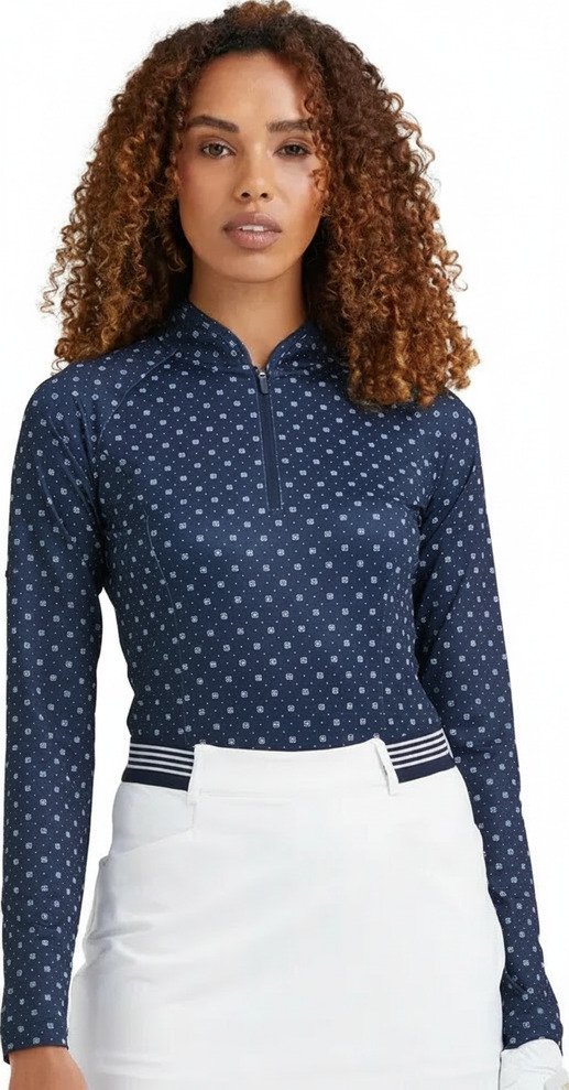 PING Arwen Printed Longsleeve polo de manga larga para mujer, micro monogram
