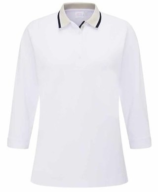PING Alicia polo de mujer, blanco/pebble