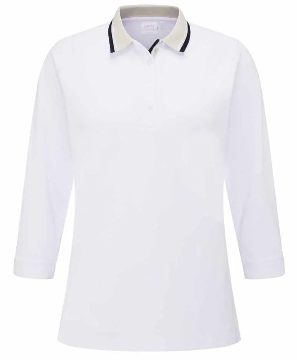 PING Alicia polo de mujer, blanco/pebble
