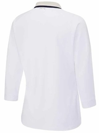PING Alicia polo de mujer, blanco/pebble