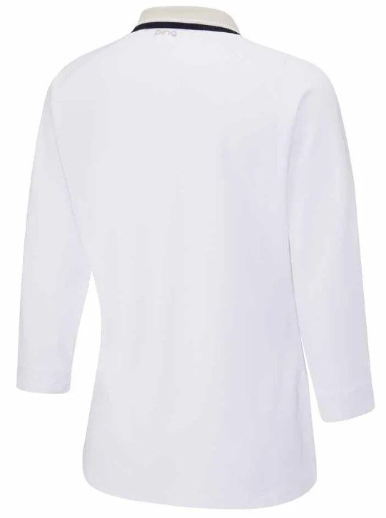 PING Alicia polo de mujer, blanco/pebble