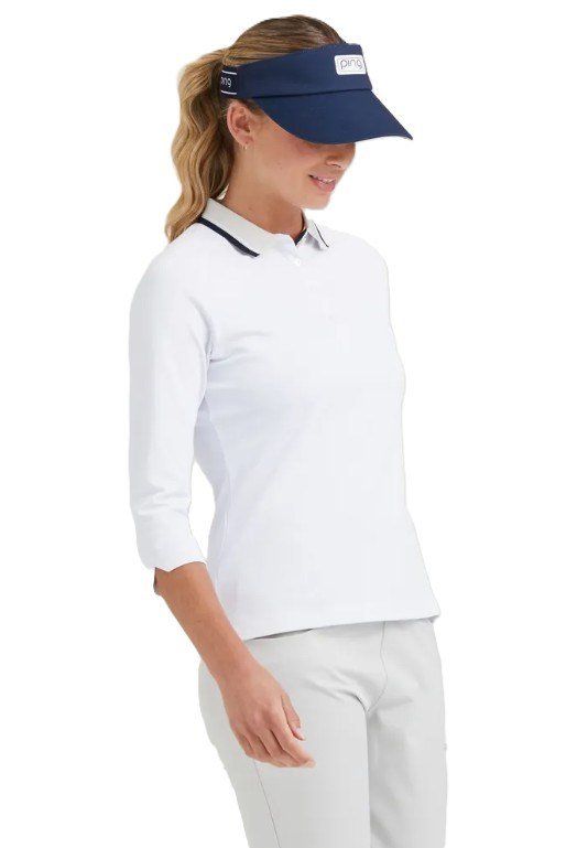 PING Alicia polo de mujer, blanco/pebble