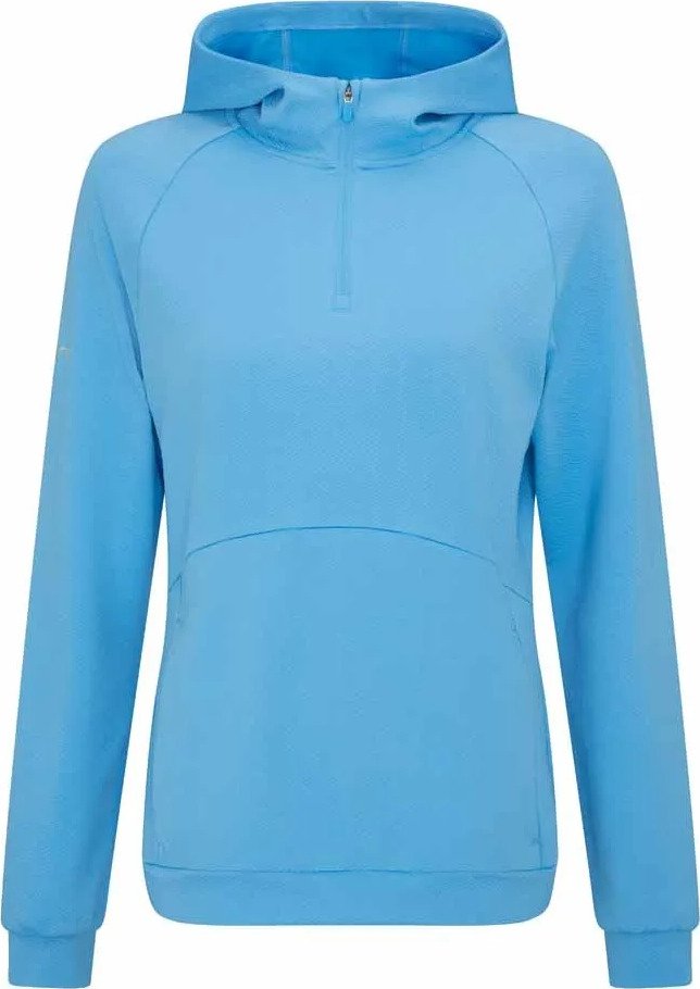 PING Rhona Textured sudadera con capucha de mujer, infinity blue