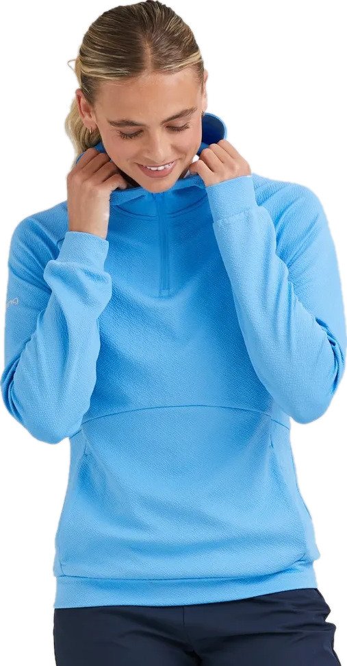 PING Rhona Textured sudadera con capucha de mujer, infinity blue