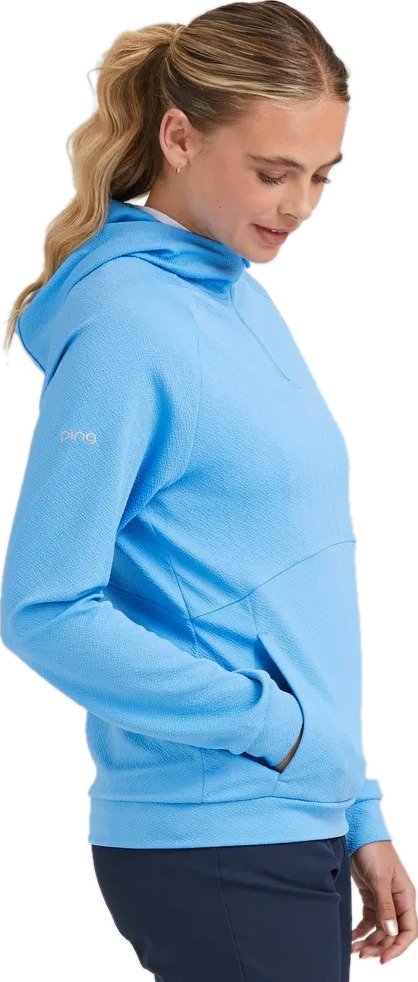 PING Rhona Textured sudadera con capucha de mujer, infinity blue