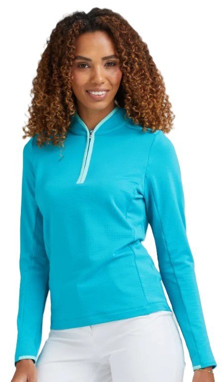 PING Abigale Fleece sudadera de mujer, turquesa