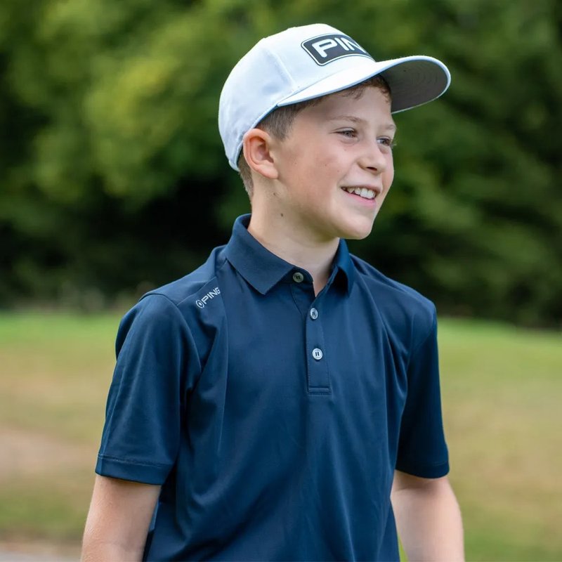 PING Lindum Junior polo infantil, azul marino