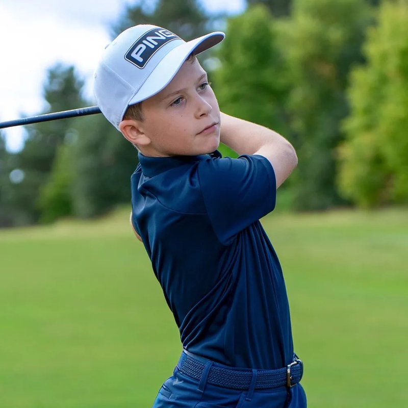 PING Lindum Junior polo infantil, azul marino