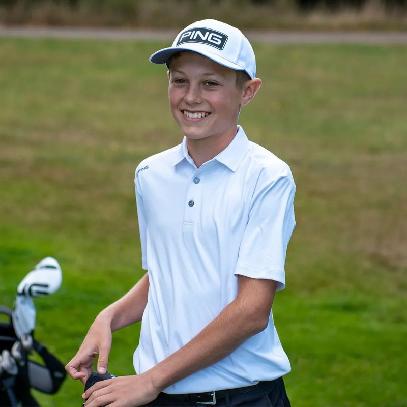 PING Lindum Junior polo infantil, blanco