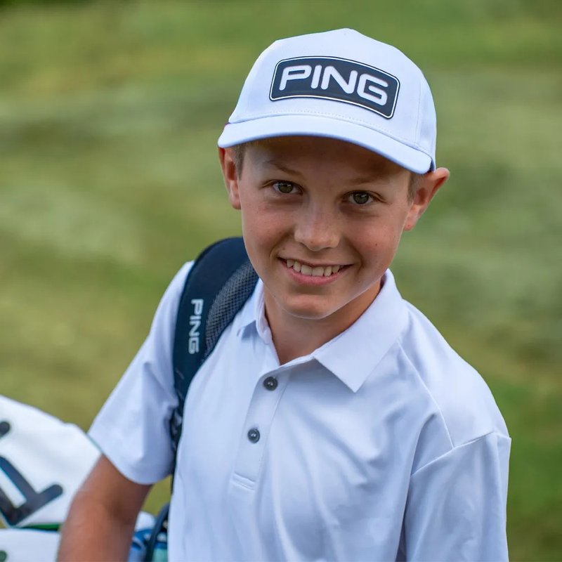 PING Lindum Junior polo infantil, blanco
