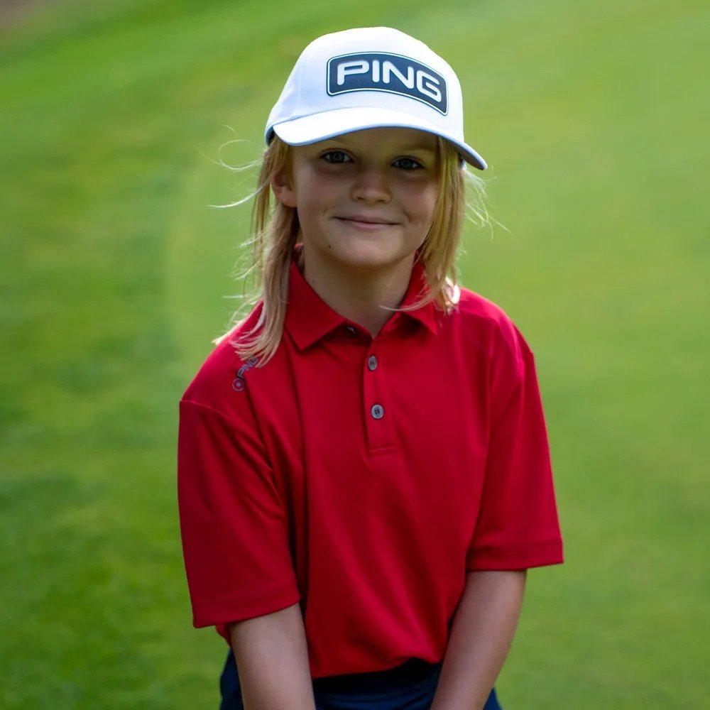 PING Lindum Junior polo infantil, rich red
