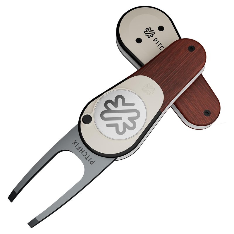 Pitchfix Woodie marcador de divots, cherry