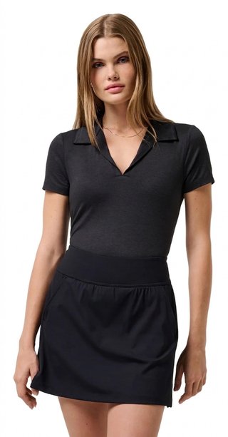Travis Mathew Skyloft Light polo de mujer, heather black