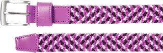 FootJoy Braided cinturón unisex, negro/blanco/berry, largo