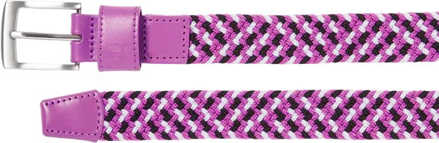 FootJoy Braided cinturón unisex, negro/blanco/berry, largo