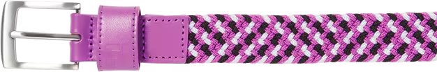 FootJoy Braided cinturón unisex, negro/blanco/berry, largo