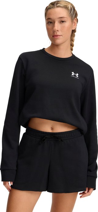 Under Armour Rival Terry Crew sudadera de mujer, negra