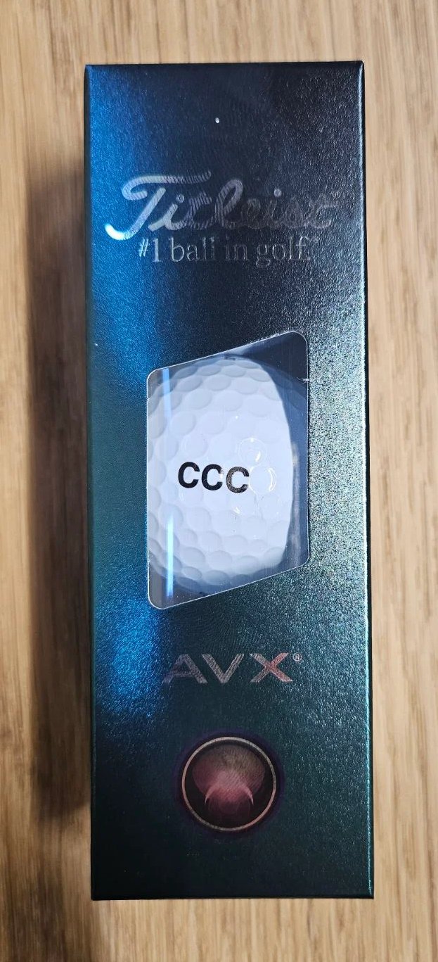 Titleist AVX pelotas de golf, texto negro: CCC