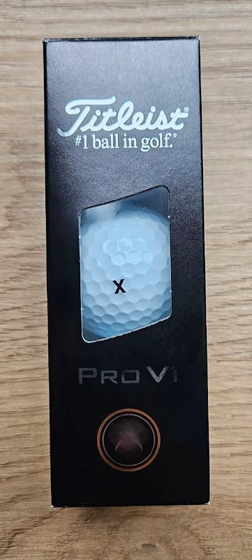 Titleist Pro V1 pelotas de golf, texto negro, numeración estándar 1-4, Texto: X - 3 bolas