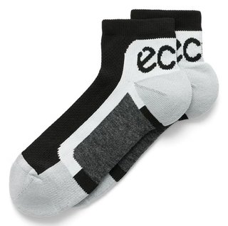 Ecco Tech Sporty Ankle-Cut calcetines, Negro/Blanco