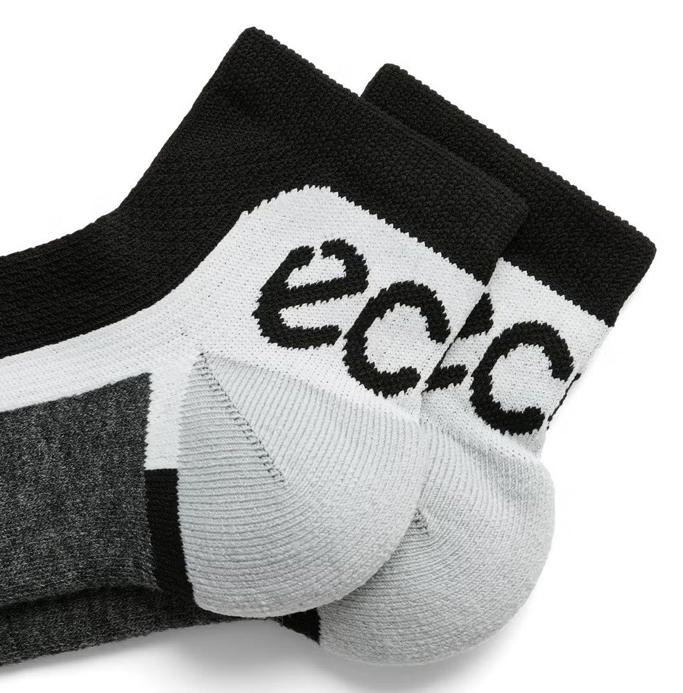 Ecco Tech Sporty Ankle-Cut calcetines, Negro/Blanco