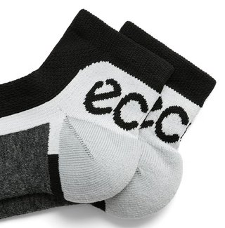 Ecco Tech Sporty Ankle-Cut calcetines, Negro/Blanco