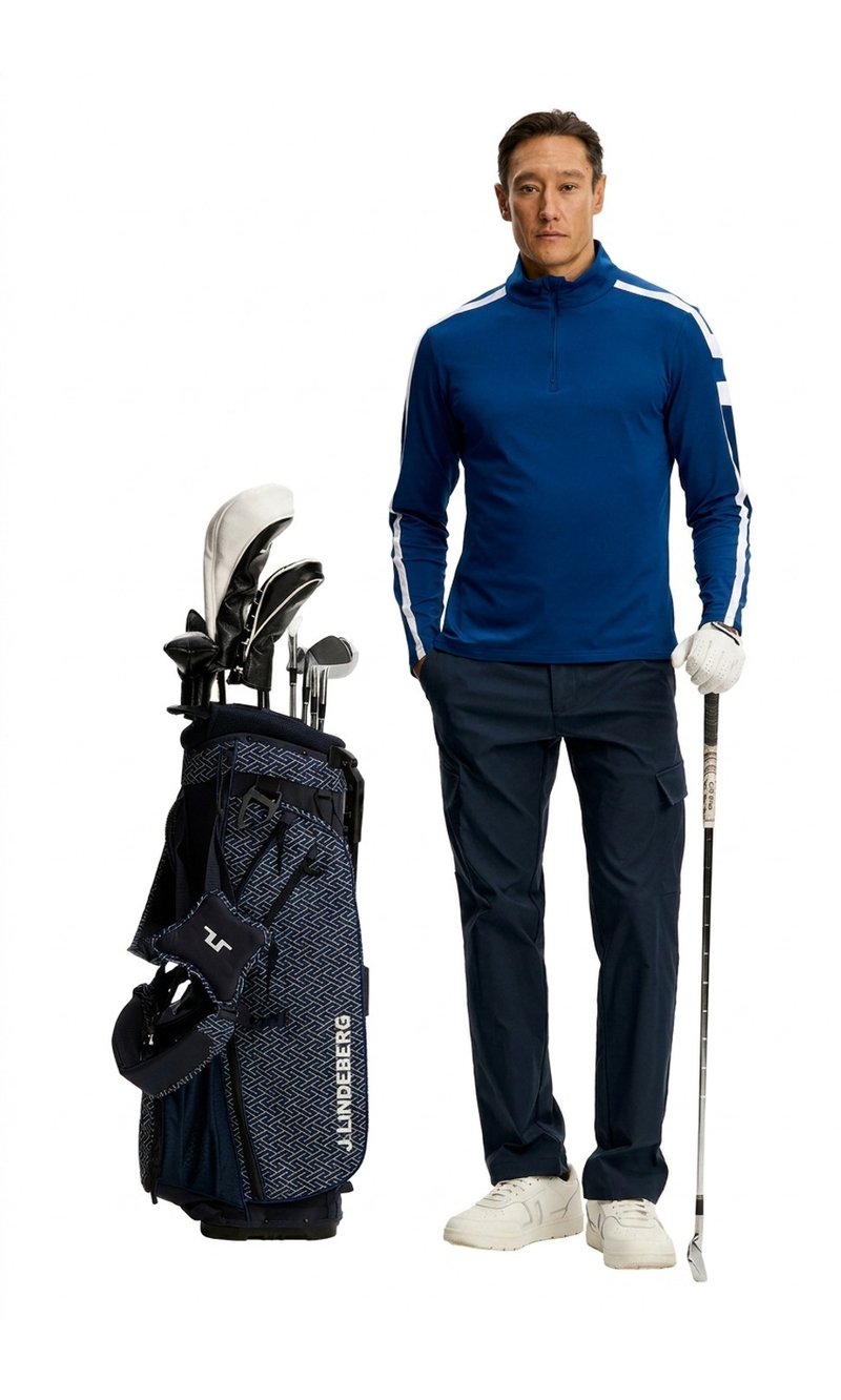 J.Lindeberg Keaton Quarter Zip Mid Layer polo de hombre, Estate Blue