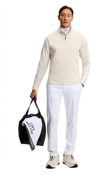 J.Lindeberg Keaton Quarter Zip Mid Layer chaqueta de hombre, Moonbeam