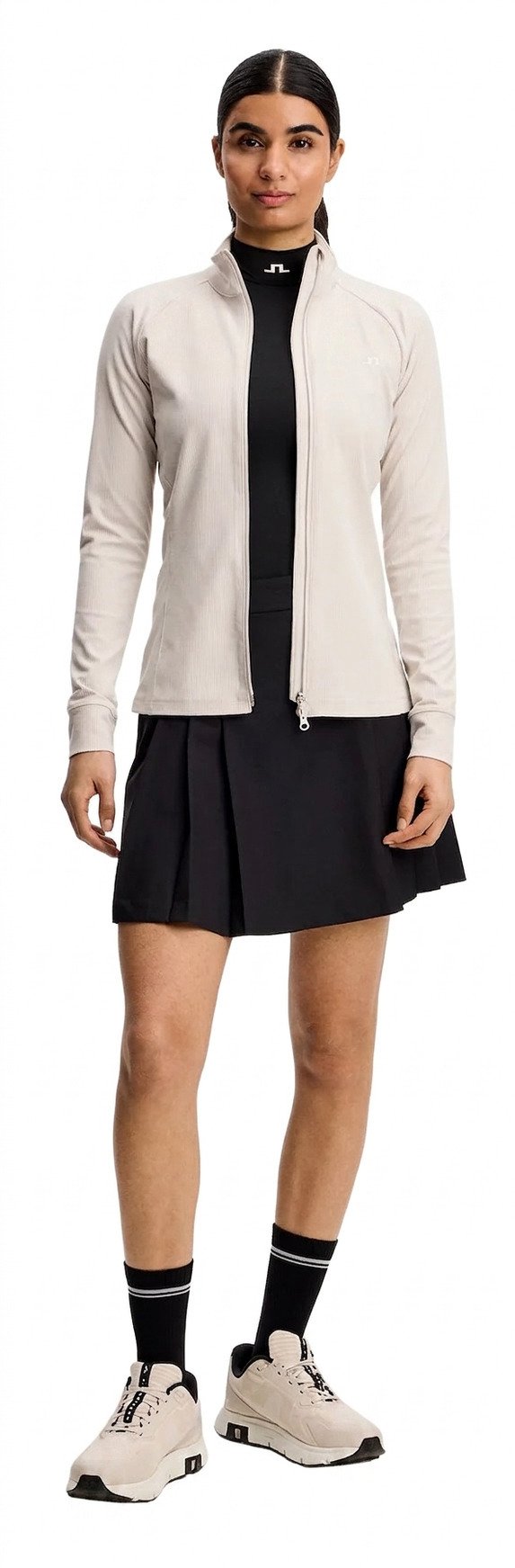 J.Lindeberg Mel Rib Mid Layer chaqueta de mujer, Moonbeam
