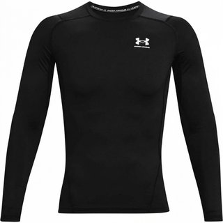 Under Armour HeatGear camiseta de compresión de manga larga para hombre, negro/blanco