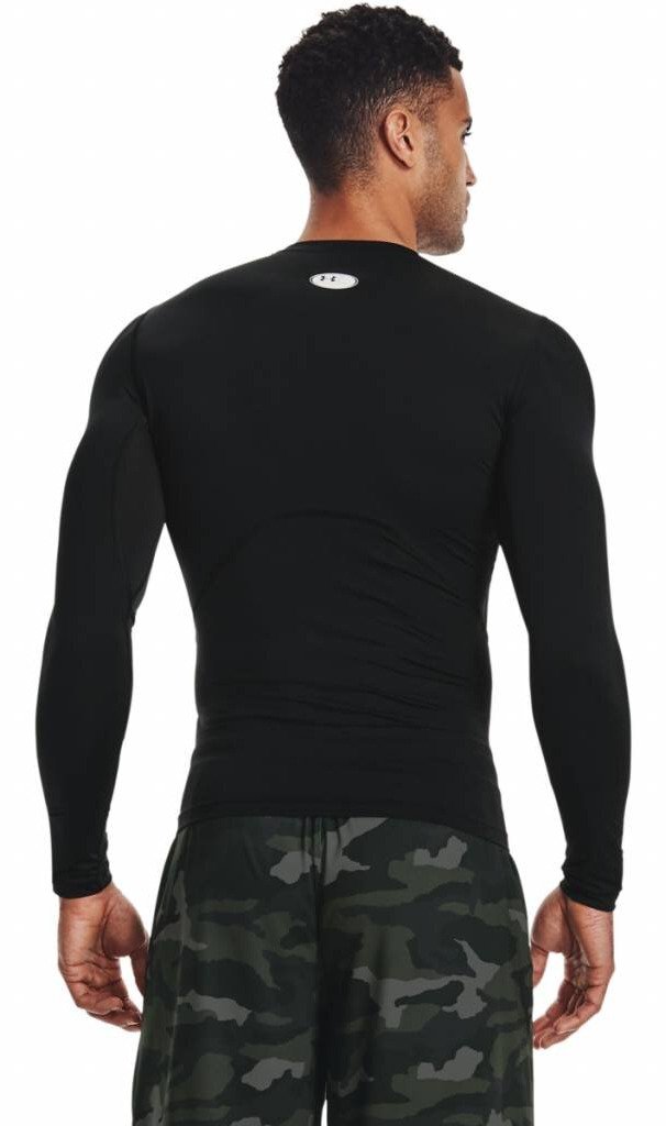 Under Armour HeatGear camiseta de compresión de manga larga para hombre, negro/blanco