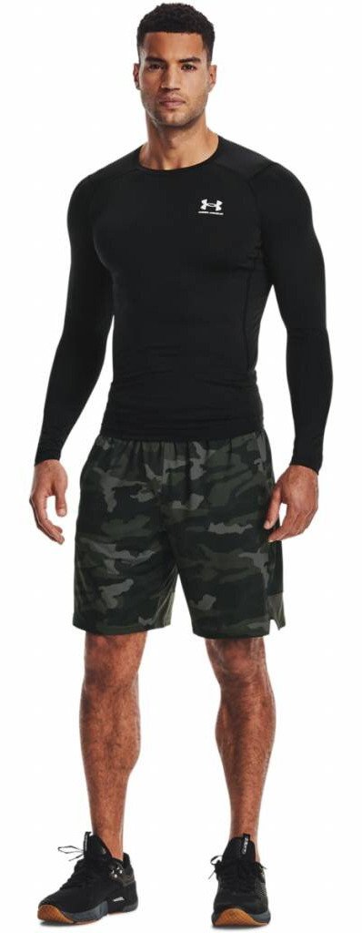 Under Armour HeatGear camiseta de compresión de manga larga para hombre, negro/blanco