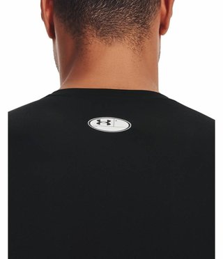 Under Armour HeatGear camiseta de compresión de manga larga para hombre, negro/blanco