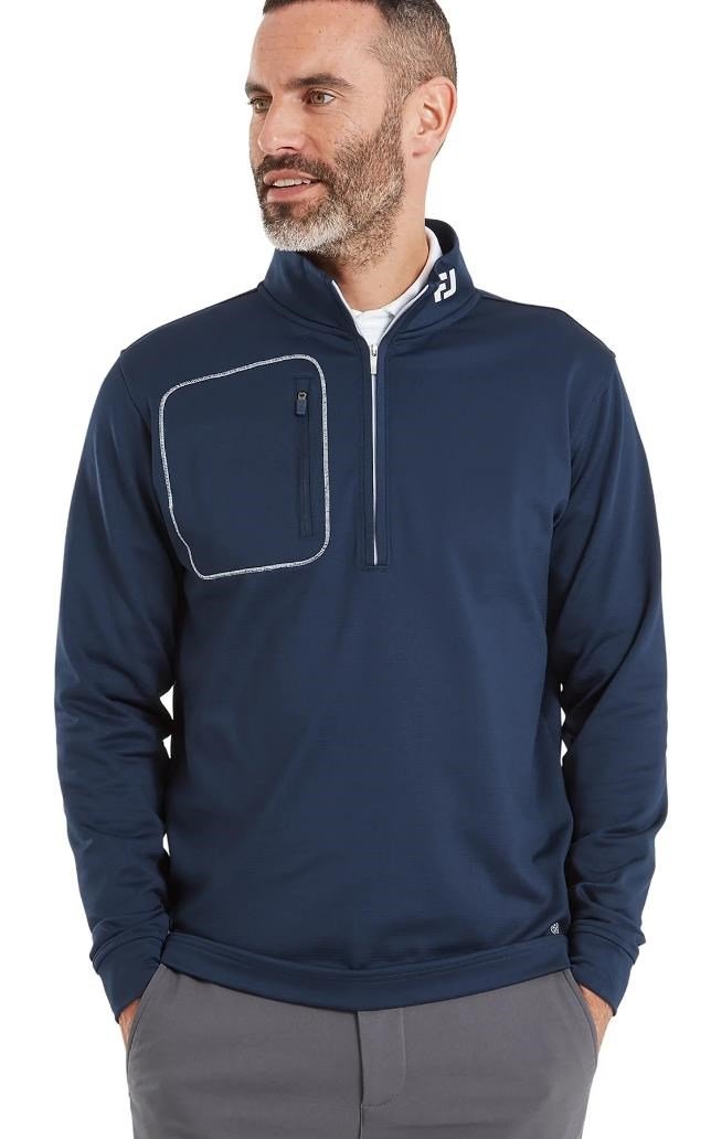 FootJoy TS Texture chaqueta de media capa para hombre, azul marino