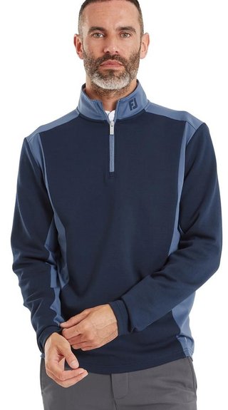 FootJoy ThermoSeries Blocked sudadera de capa intermedia para hombre, navy/midnight