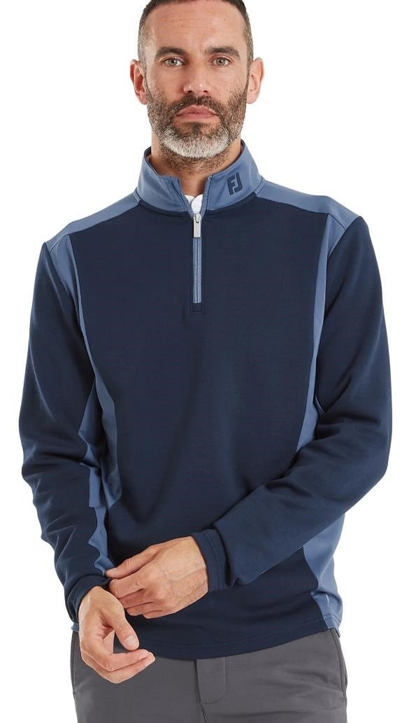 FootJoy ThermoSeries Blocked sudadera de capa intermedia para hombre, navy/midnight