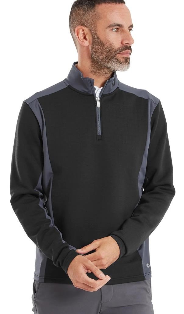 FootJoy ThermoSeries Blocked Midlayer sudadera de hombre, negro/carbón