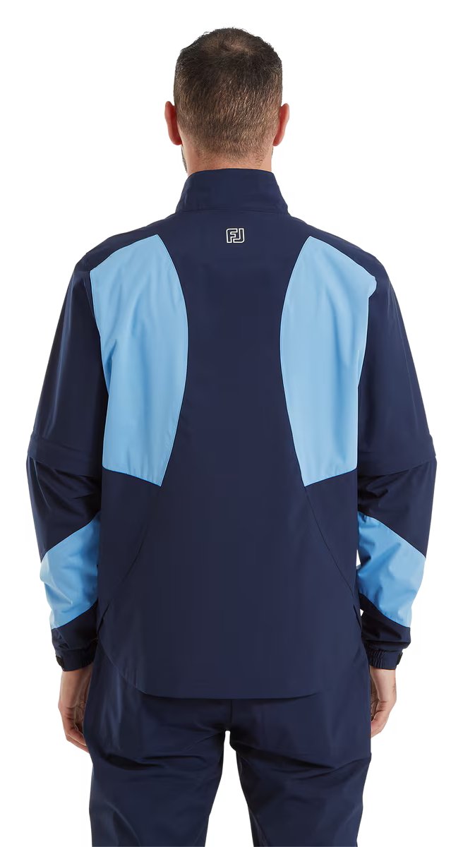 FootJoy HydroLite X Short Sleeve Rain camisa de lluvia de hombre, azul marino/azul medio