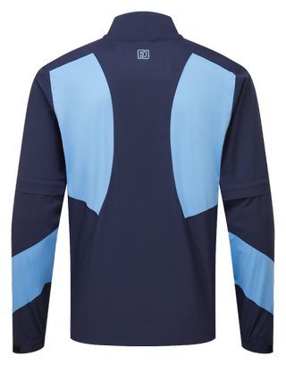 FootJoy HydroLite X Short Sleeve Rain camisa de lluvia de hombre, azul marino/azul medio