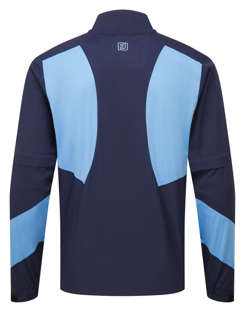 FootJoy HydroLite X Short Sleeve Rain camisa de lluvia de hombre, azul marino/azul medio