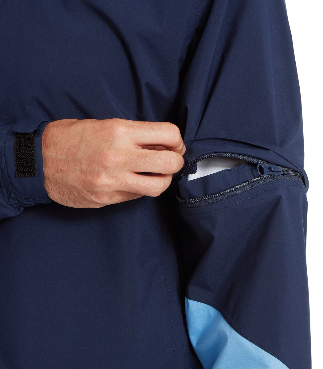 FootJoy HydroLite X Short Sleeve Rain camisa de lluvia de hombre, azul marino/azul medio