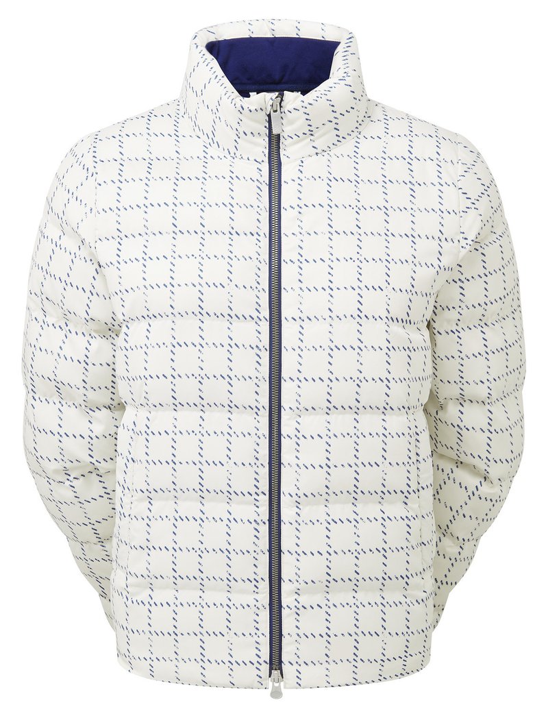 FootJoy ThermoSeries Insulated chaqueta de mujer, off white/navy distressed plaid