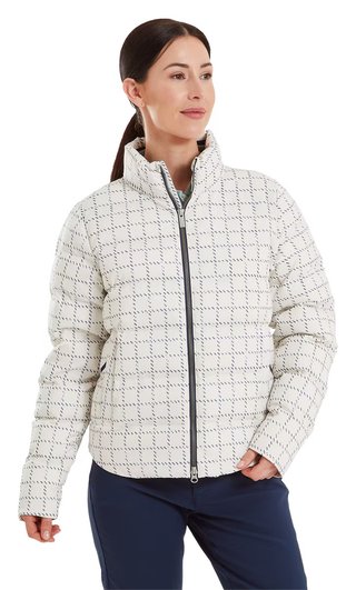 FootJoy ThermoSeries Insulated chaqueta de mujer, off white/navy distressed plaid