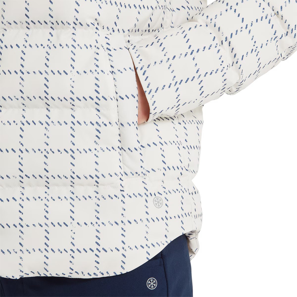 FootJoy ThermoSeries Insulated chaqueta de mujer, off white/navy distressed plaid
