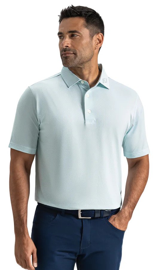 FootJoy Heritage Logo Lisle polo de hombre, blanco/mint julep