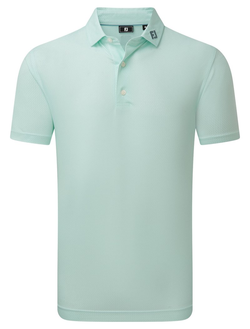 FootJoy Heritage Logo Lisle polo de hombre, blanco/mint julep