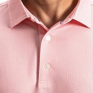 FootJoy Heritage Logo Lisle polo de hombre, blanco/melocotón