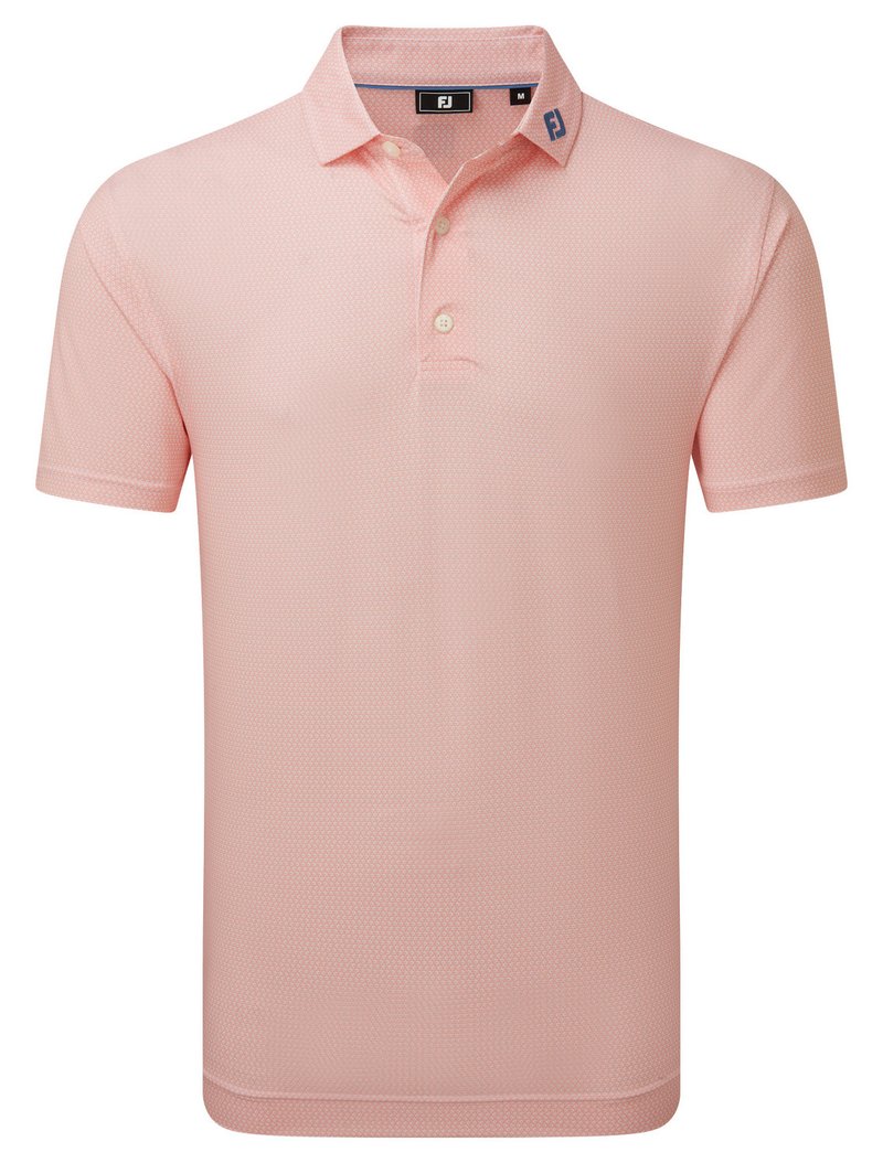 FootJoy Heritage Logo Lisle polo de hombre, blanco/melocotón