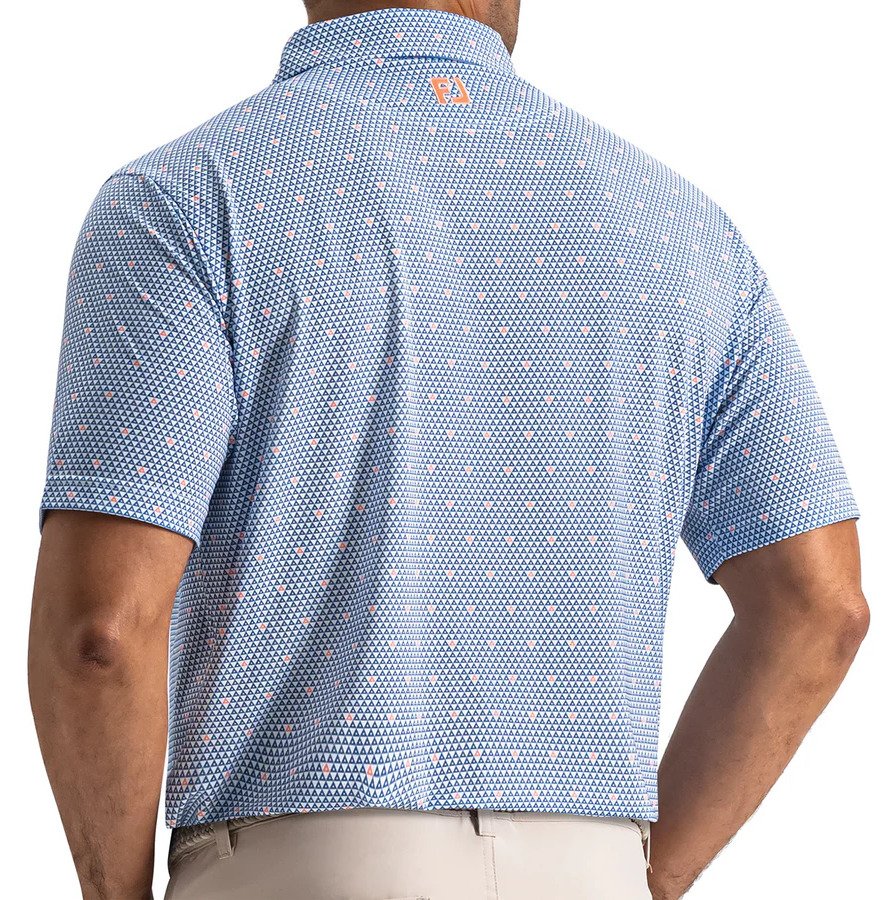 FootJoy Order Geometric Lisle polo de hombre, blanco/riviera/melocotón