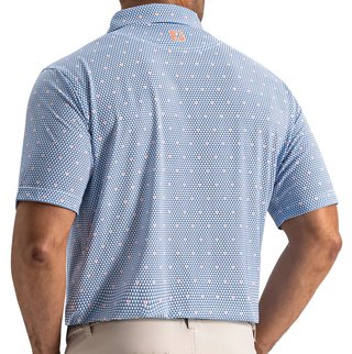 FootJoy Order Geometric Lisle polo de hombre, blanco/riviera/melocotón